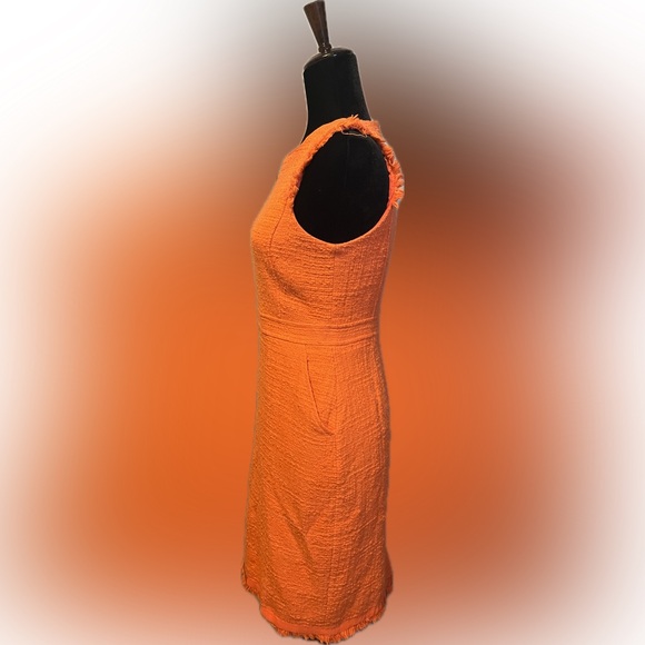 J. Crew Neon Persimmon Sheath Tweed Dress size 6 - Picture 6 of 14